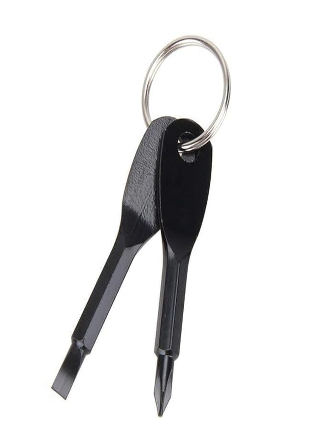 Snevad 2 Pack Pocket Keychain Screwdriver, Mini Portable Keyring Set for Men Outdoor Driver Small Multifunctional EDC Repair Tool Key Chain Phillips and Flat Head Screwdriver [7x1x1 CM] - Image 2